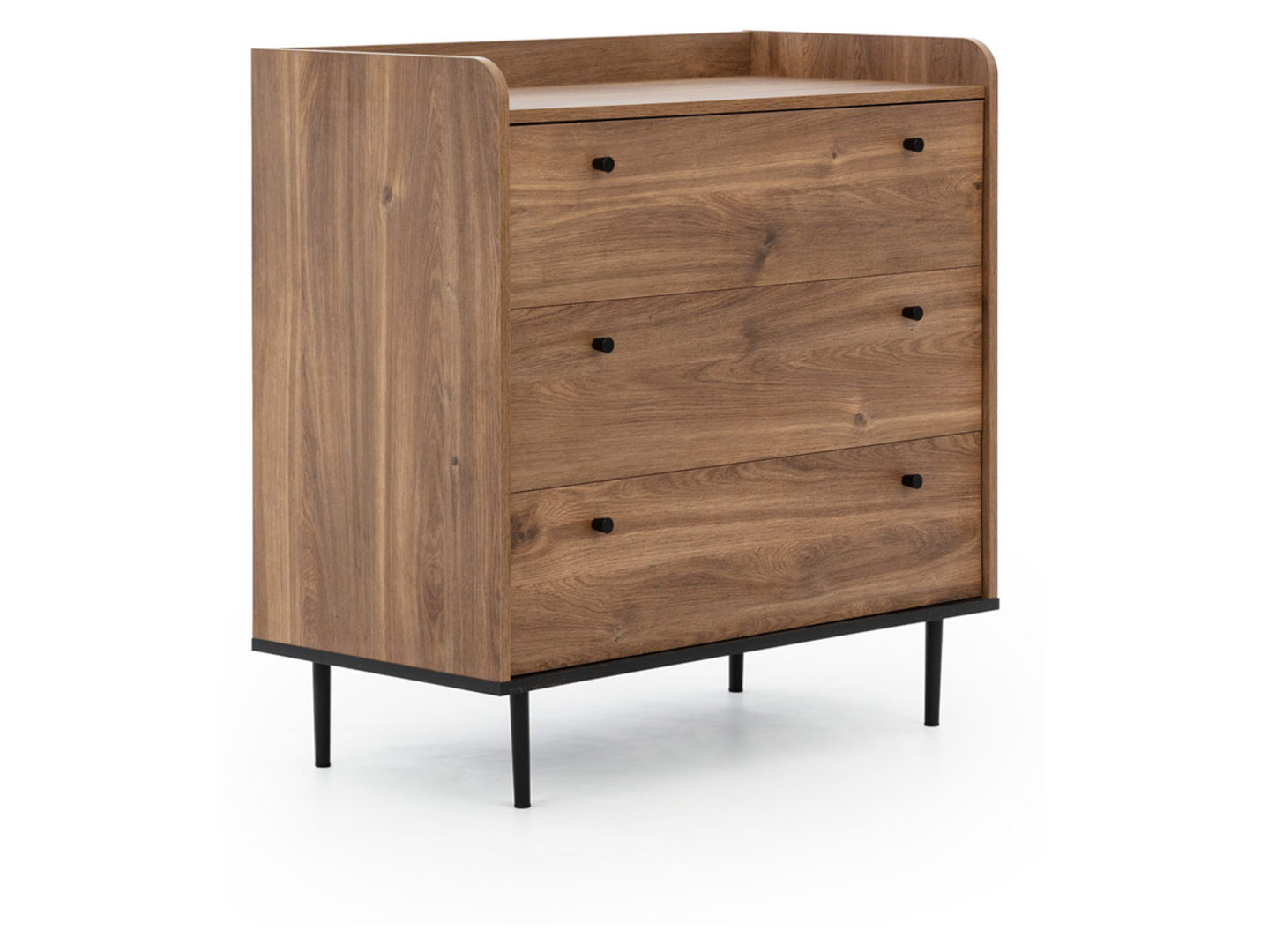 Komoda Vasina 90 cm z 3 szufladami dąb brandy castello