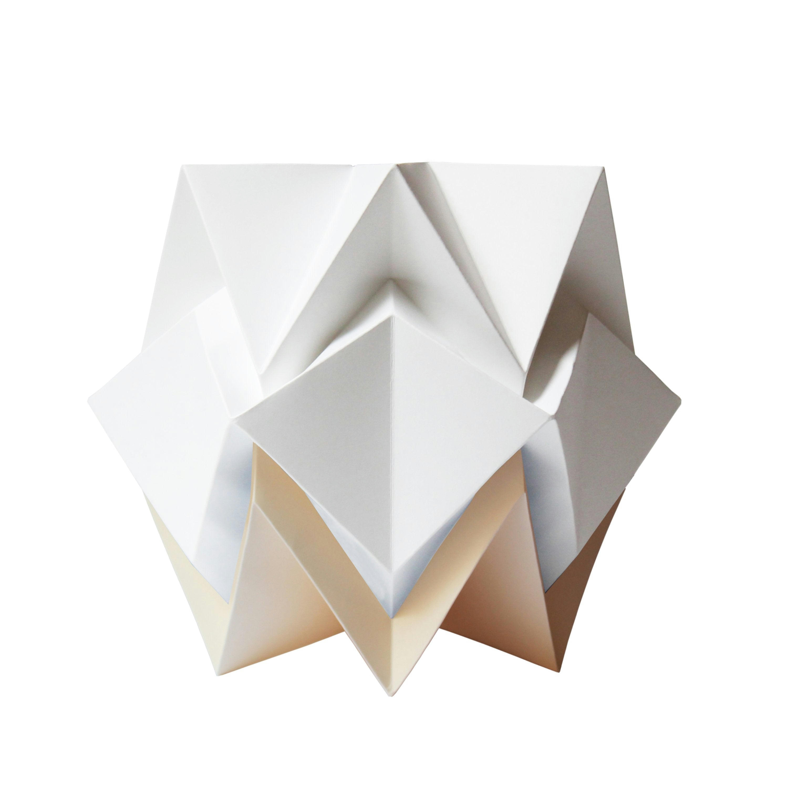 HIKARI - Lampe de table origami bicolore en papier taille M