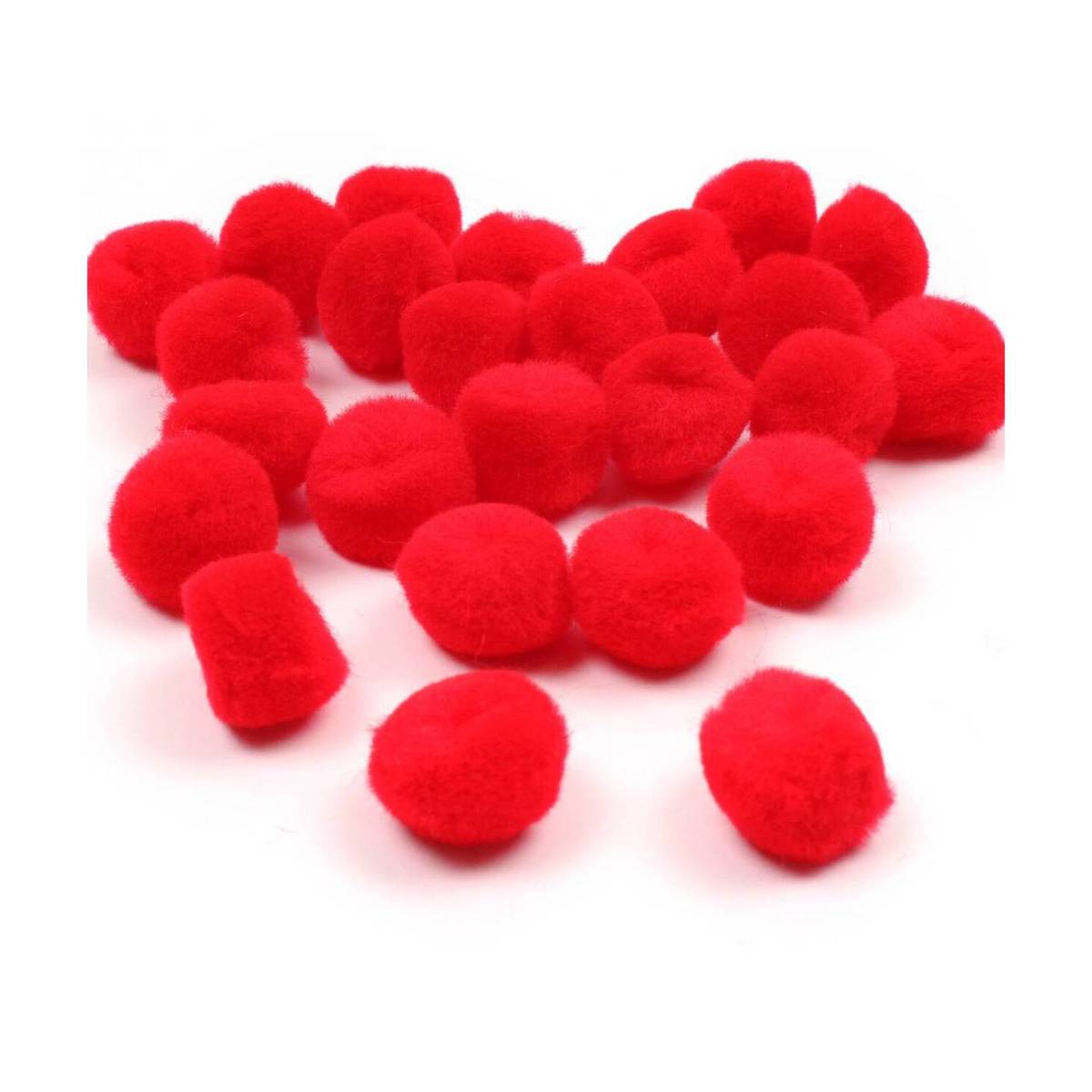 Bright Red Pom Poms 2cm 25 Pack