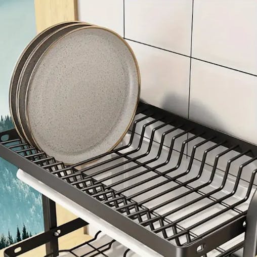 NNETM Dish Rack with Utensil & Board Holder (3-Tier)