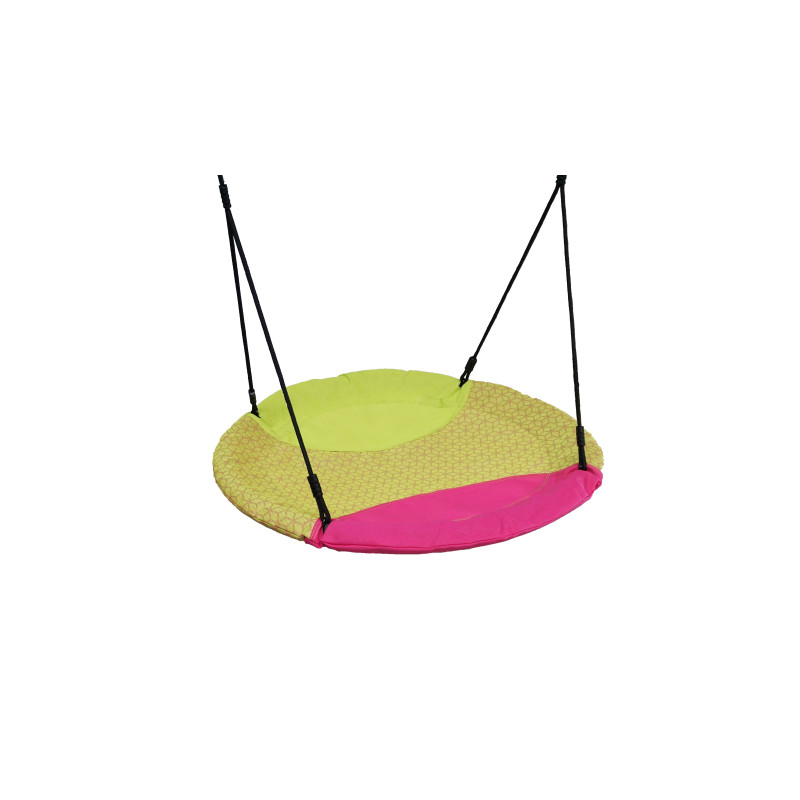 Siège de balançoire nid Winkoh magenta et vert citron