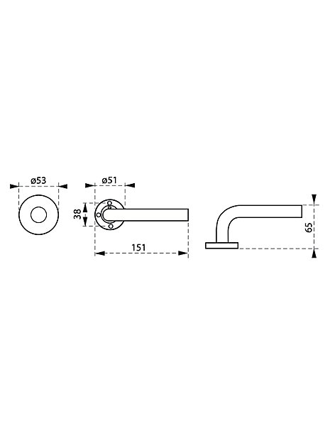 Paire de béquilles pour porte, carré 7x110mm, aspect inox - THIRARD