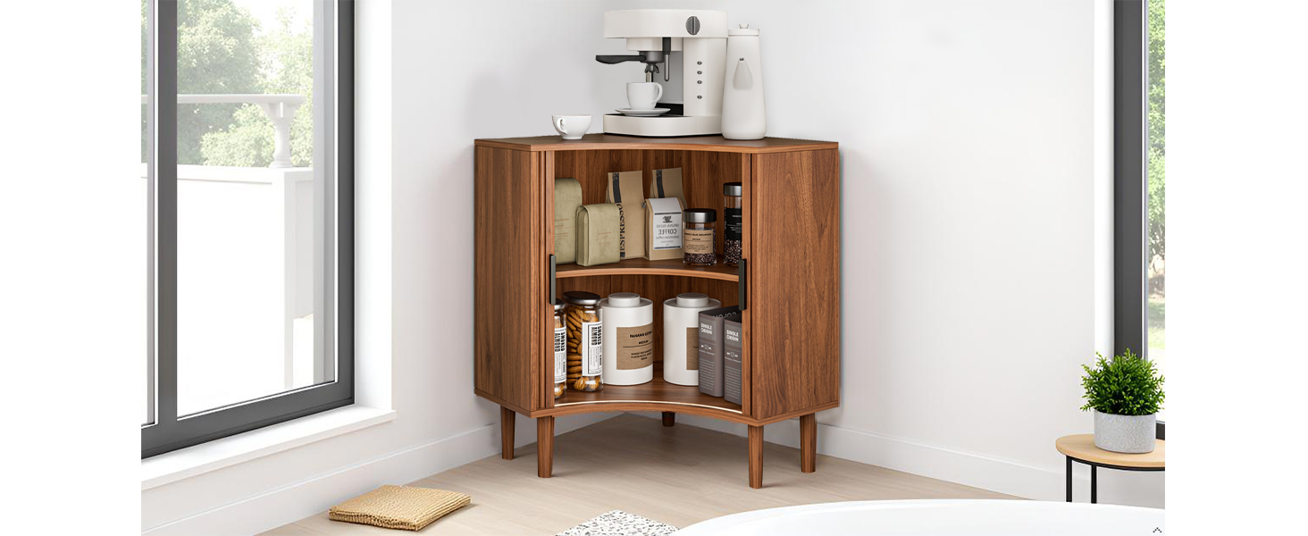 Fluted Corner Cabinet