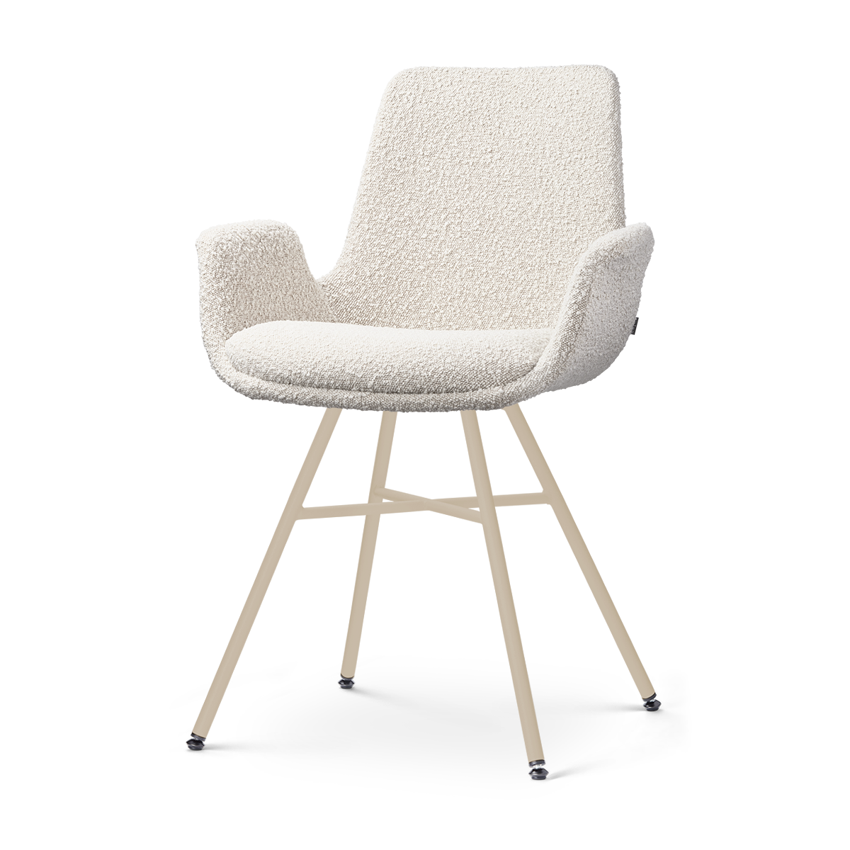 Nolon Noa-Eef eetkamerstoel bouclé beige - beige onderstel