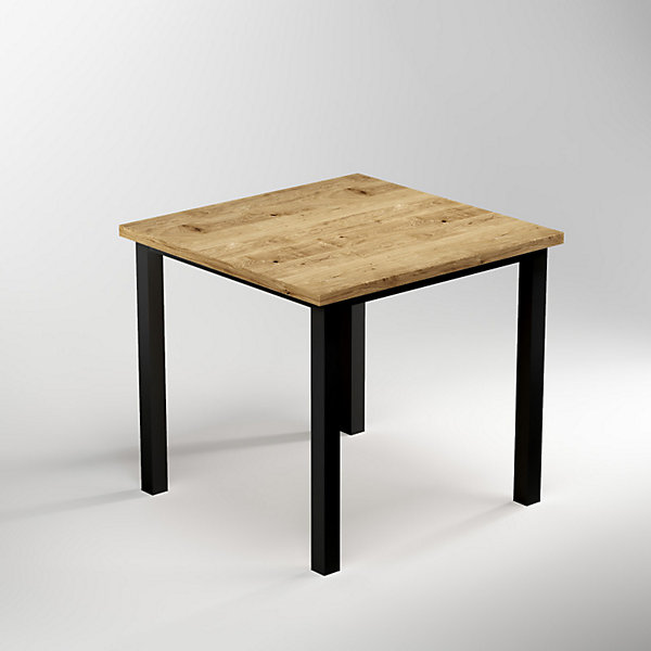 Emuca Pieds carrés et cadre de table, 50x50mm, 750x750mm, Acier, Peint en noir