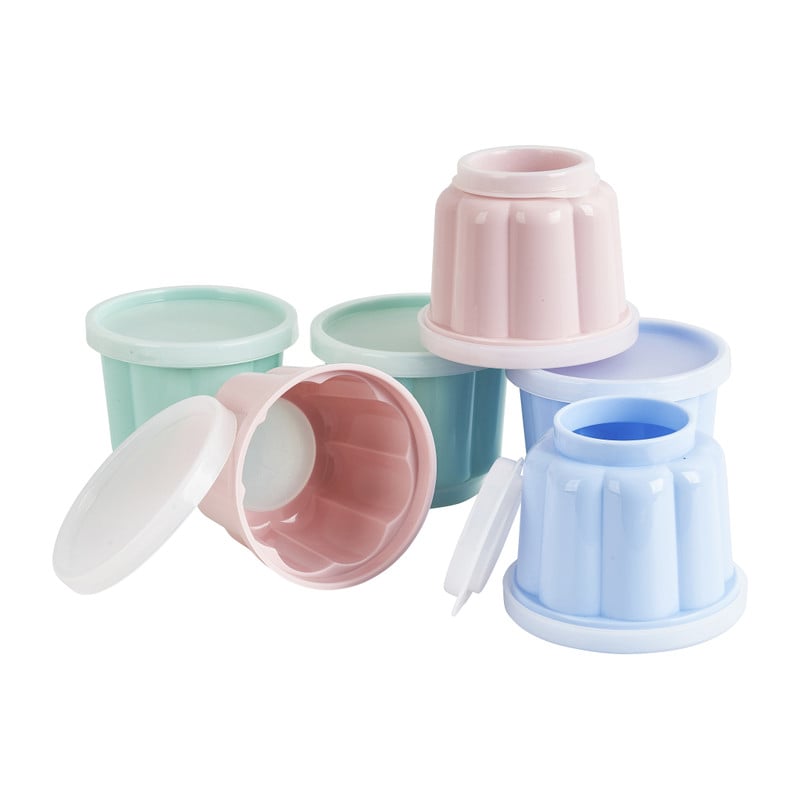 Puddingvormen - pastel - set van 6