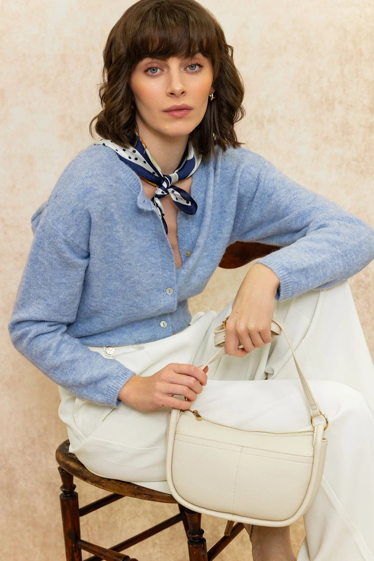 Blue Yarn Knit Cardigan