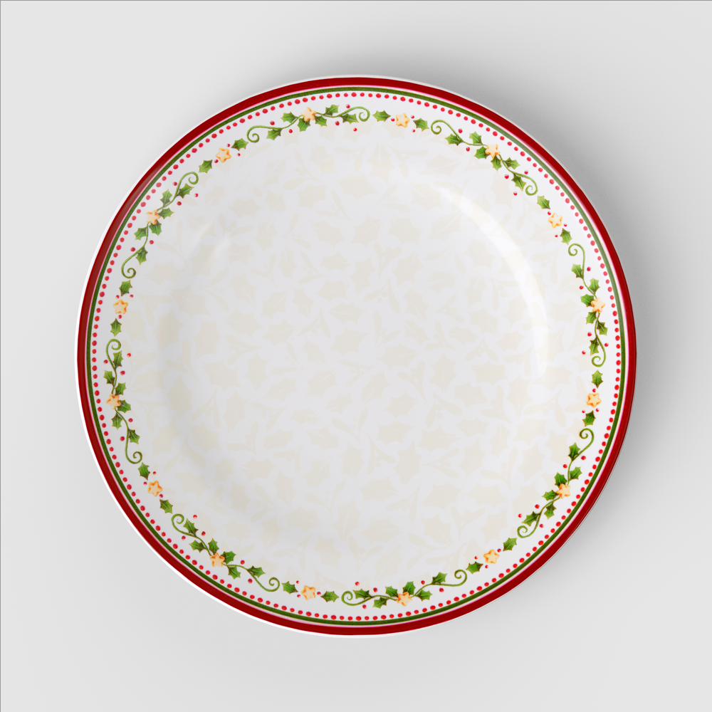 Winter Bakery Delight Dinner plate - Red, 10.8'', Premium Porcelain