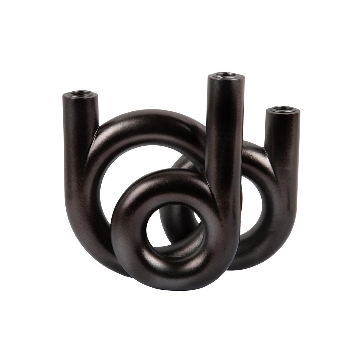 Present Time kandelaar Rings Medium - grijs - 18x12x20cm