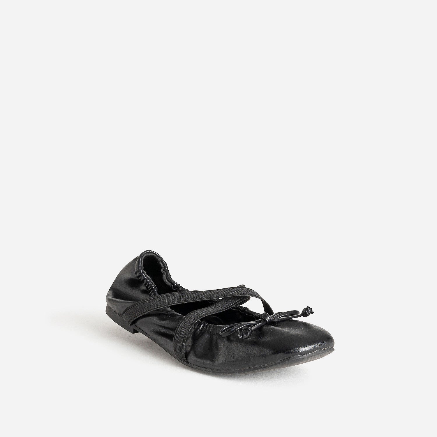 Ballerine noire élastiquée brides croisées