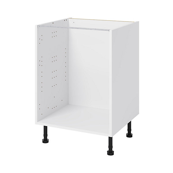 Caisson bas de cuisine Caraway GoodHome blanc H. 72 cm x L. 60 cm