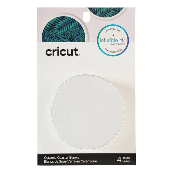Cricut Blank Round Ceramic Coasters 4 Pack