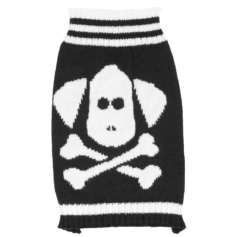 Pull motif tête de mort déguisement Halloween pour chien Taille M
