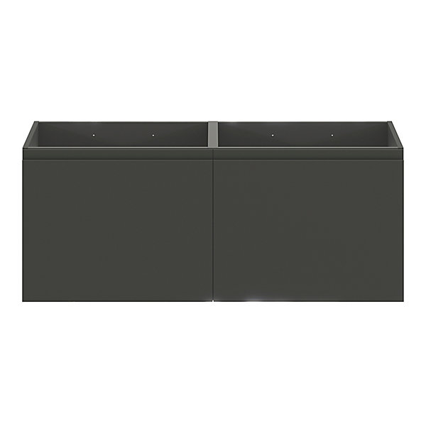 Meuble sous vasque suspendu gris anthracite mat 4 tiroirs l.120 x H.48 x P.45 cm, GoodHome Levanna