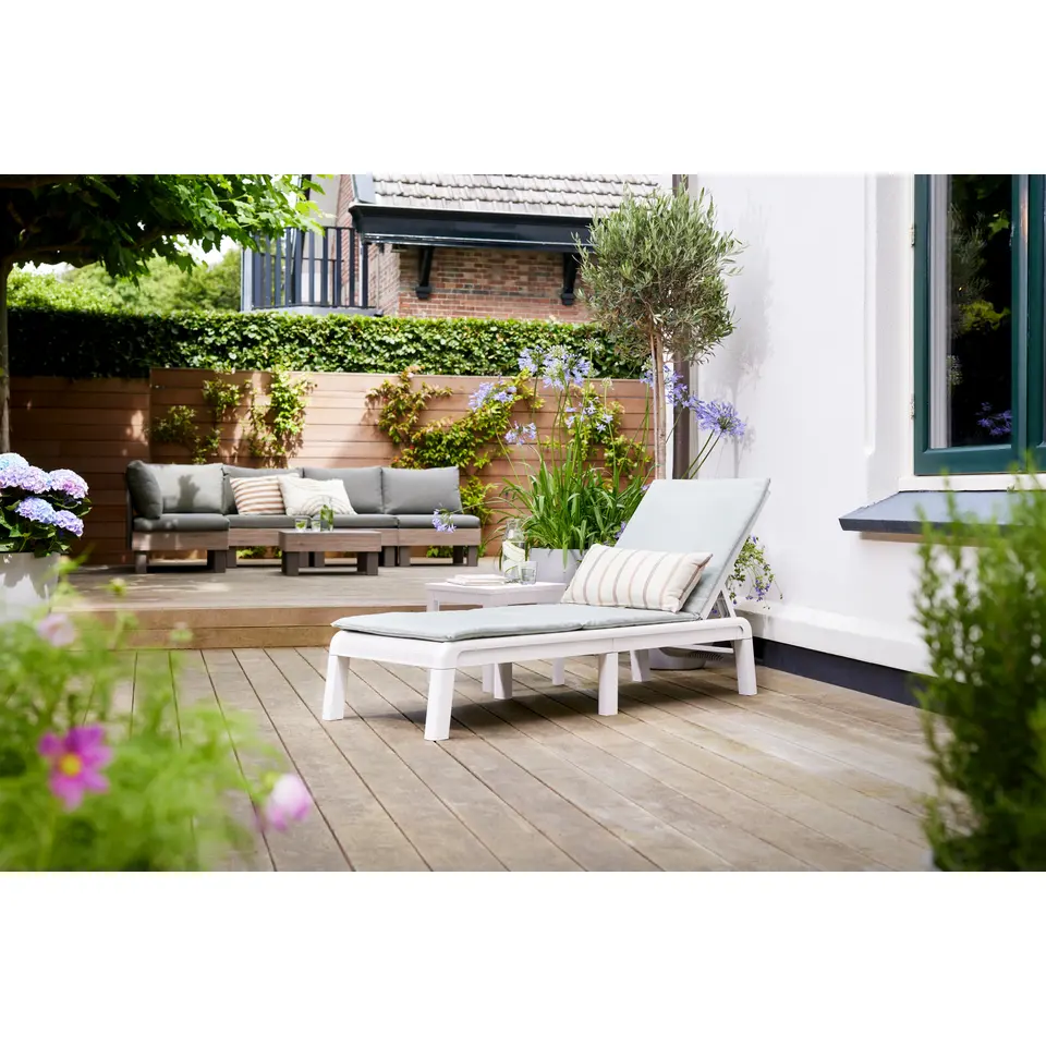 Keter Mallorca Ligbed - inclusief kussen - 187.5x58x29cm - Wit