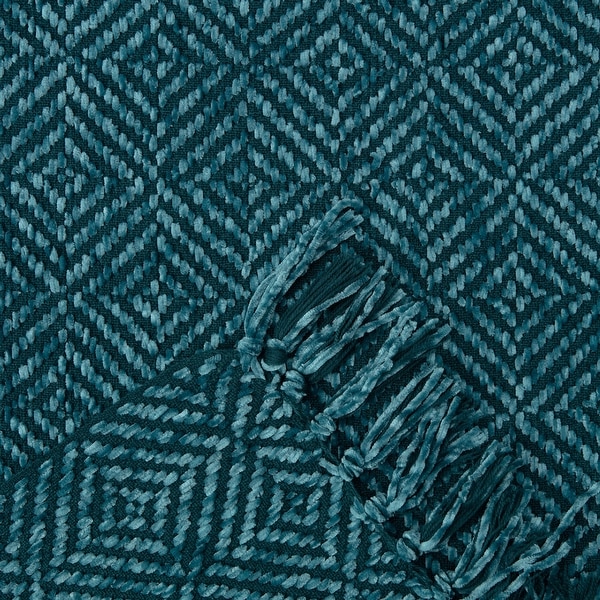 Chanasya Chenille Diamond Knit Throw Blanket
