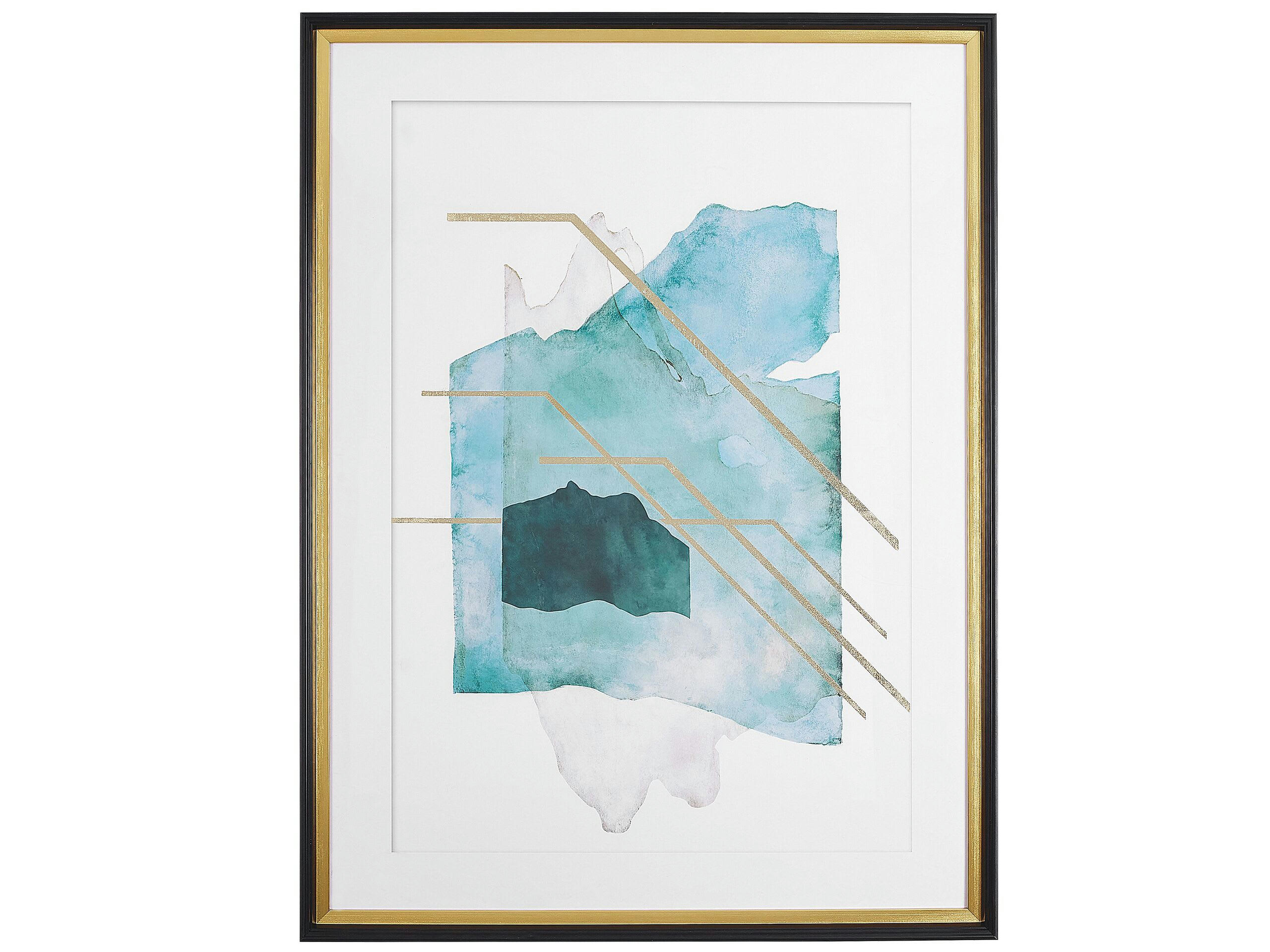 TOUBA - Tableau décoratif 60 x 80 cm bleu et doré