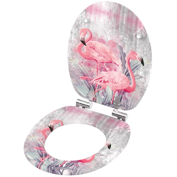WC-Sitz »Flamingo«, mit Absenkautomatik Flamingo 2, Weiss, Oval