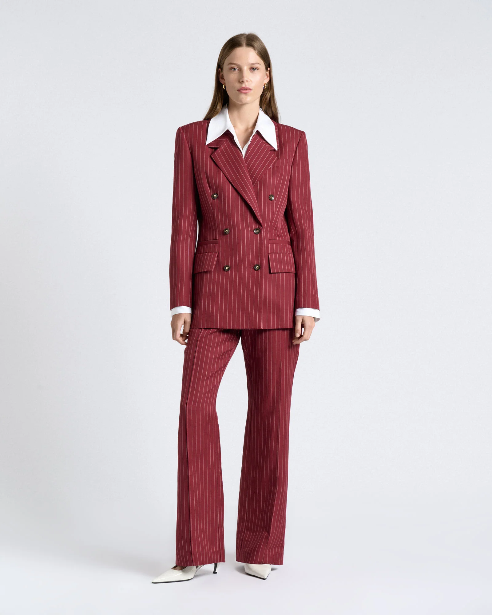 Linen Blend Pinstripe Blazer