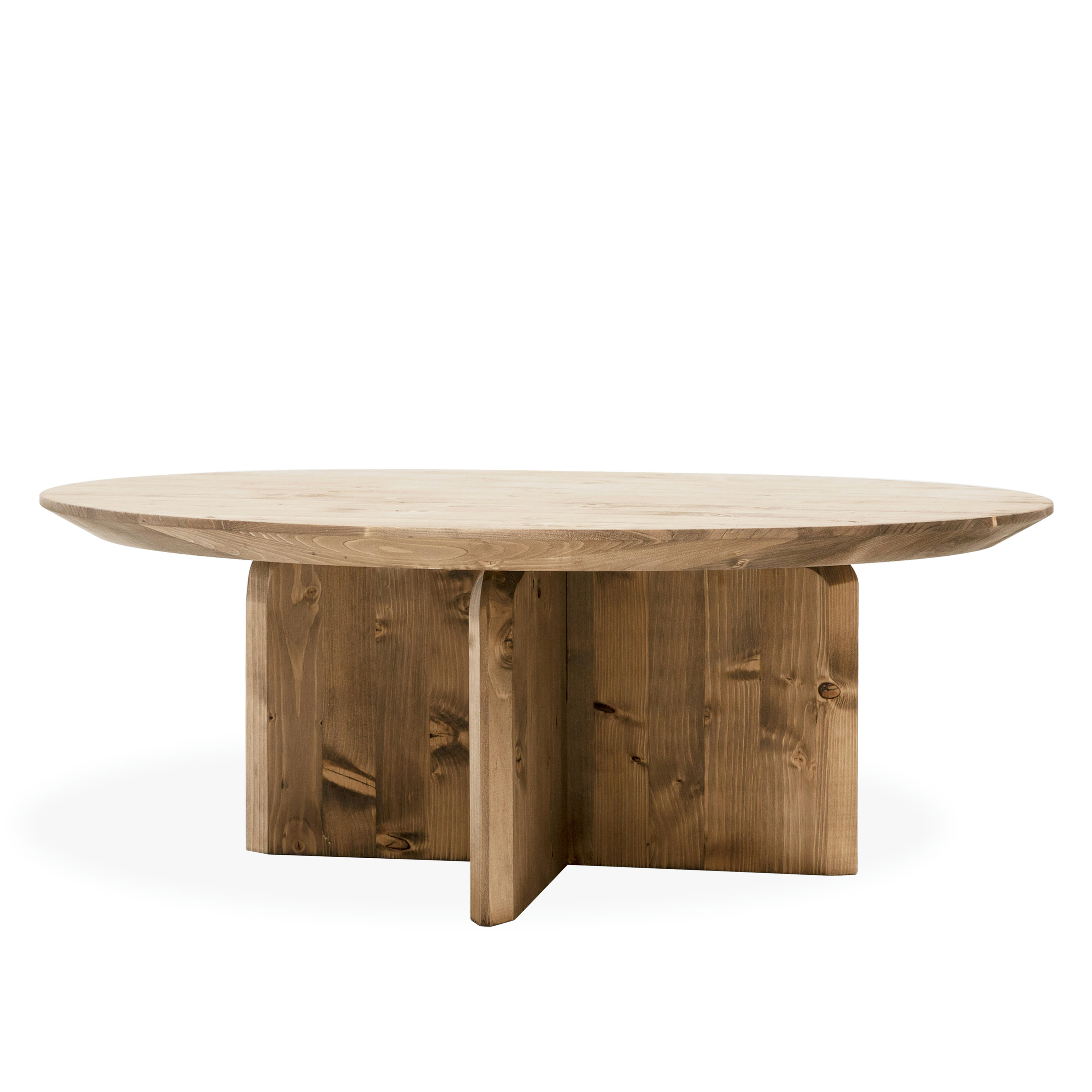 BLOOM - Table basse ronde en bois de sapin vieilli Ø80cm