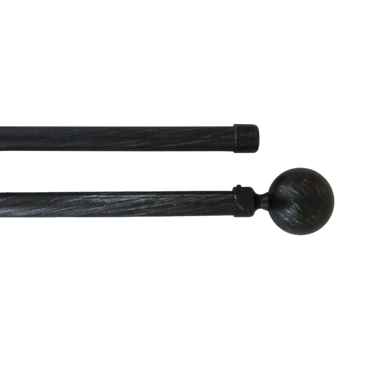 Kit varão duplo extensível preto e prateado 120-210cm