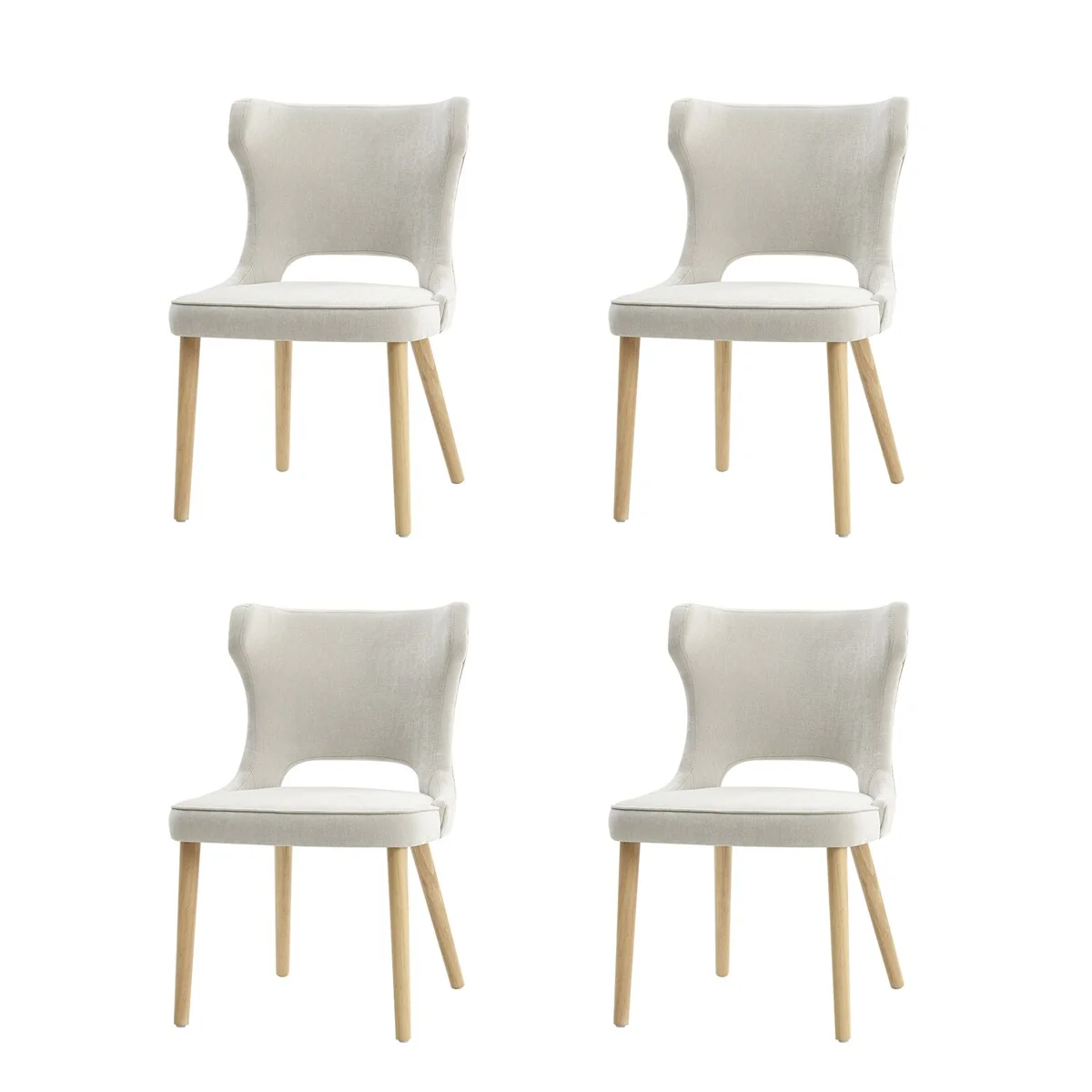 Rita Mid-century Modern Dining Chair with Solid Wood Legs Set of 4 by HULALA HOME