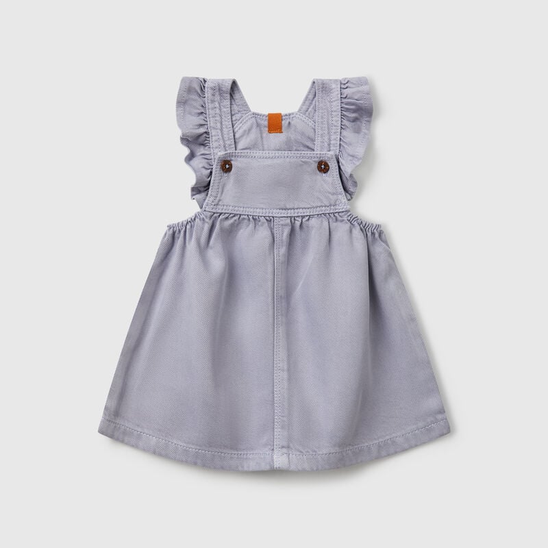 Dungaree skirt with rouches