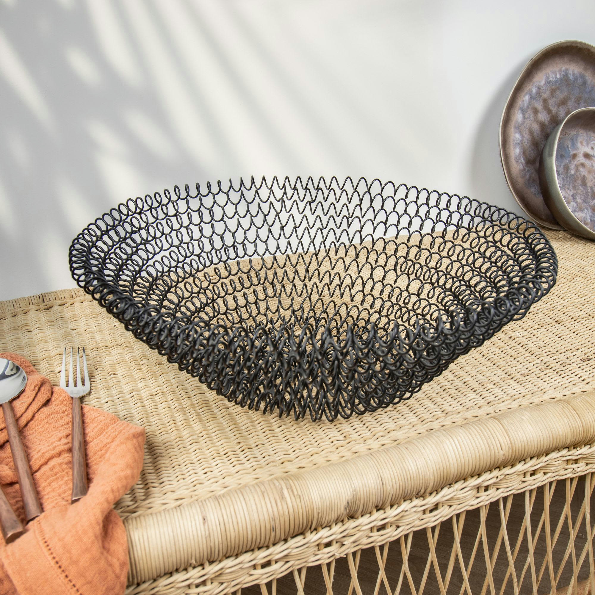 AGRA - Corbeille en métal noir