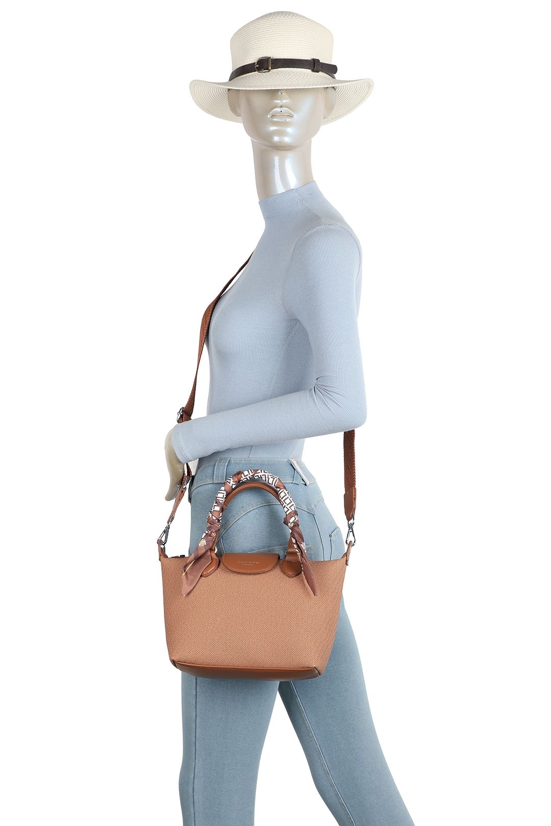 Fontanella Fashion Ardenelle Large Shoulder Scarf Wrapped Top Handle Bag