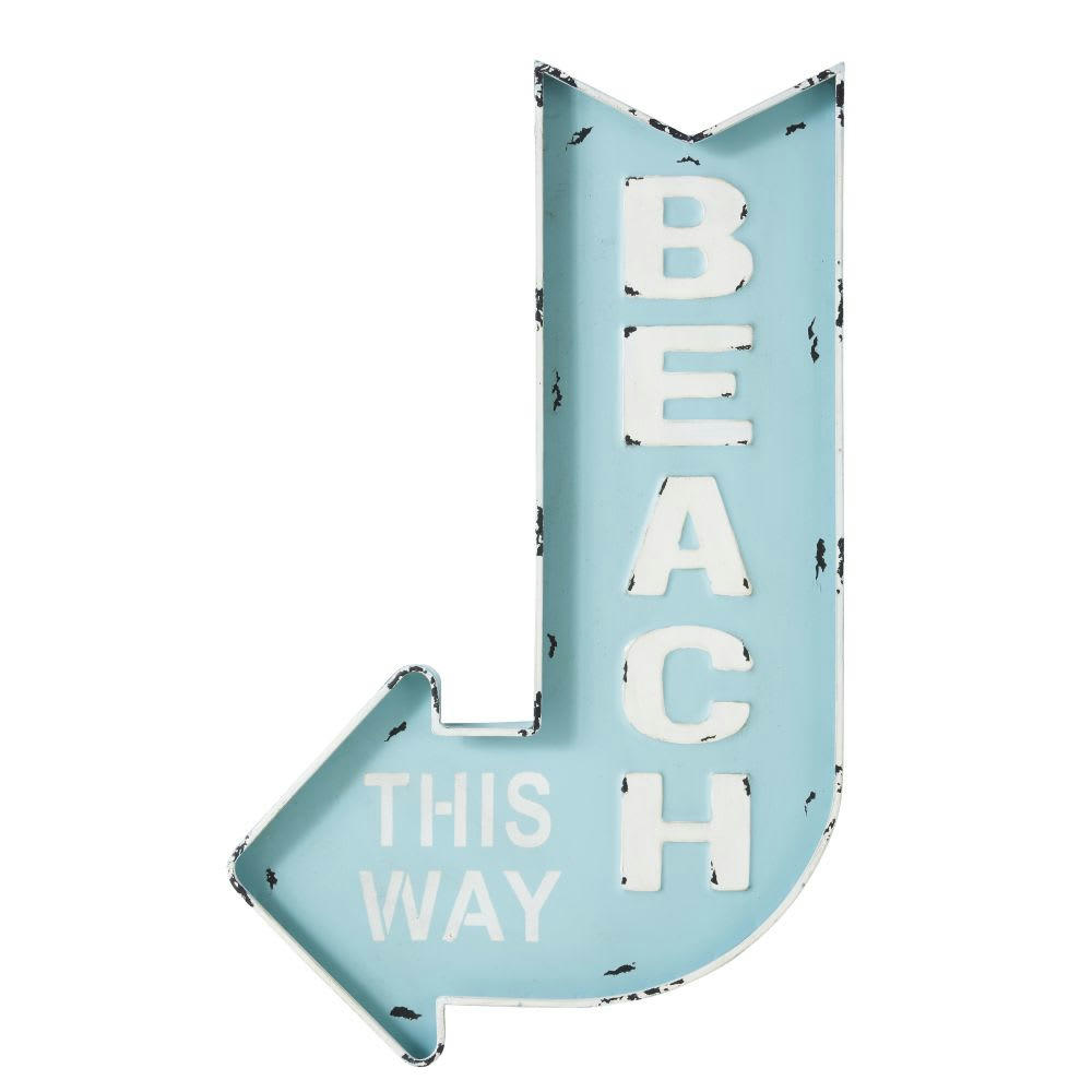 SUNSET - Déco murale panneau en métal bleu 50x82