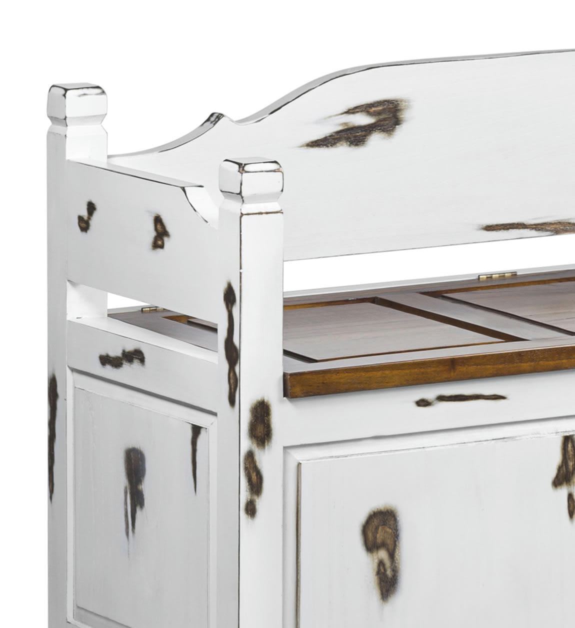 - Banc coffre en bois blanc