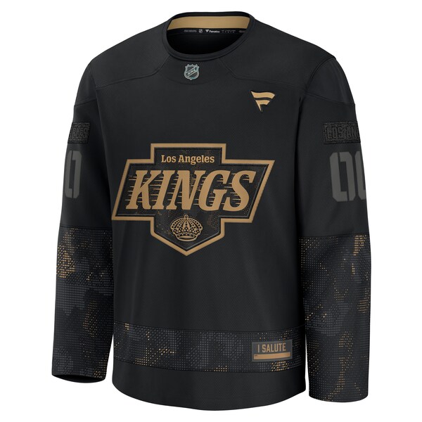 Los Angeles Kings  2024 Military Appreciation Personalized Long Sleeve Practice Jersey - Black