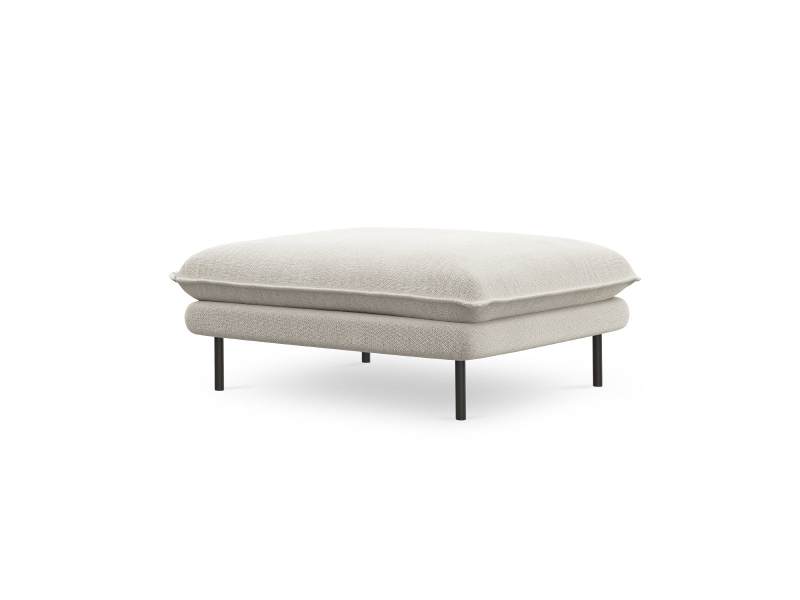 Cosmopolitan Design Poef Vienna structurele stof, lichtbeige - 73x93x43cm