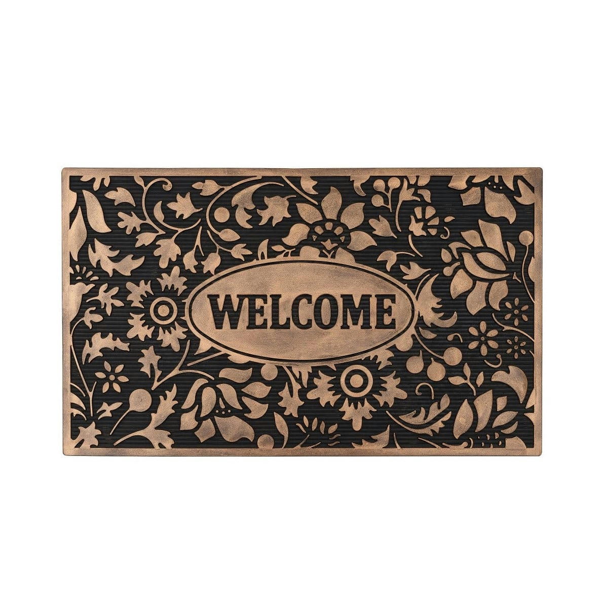 - Paillasson caoutchouc welcome fleurs 75x45x1cm