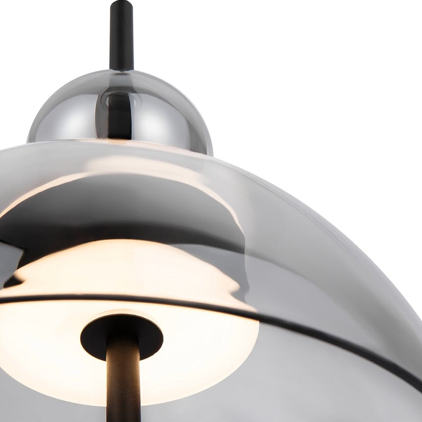Suspension LED moderne - verre gris silhouette ronde NORA