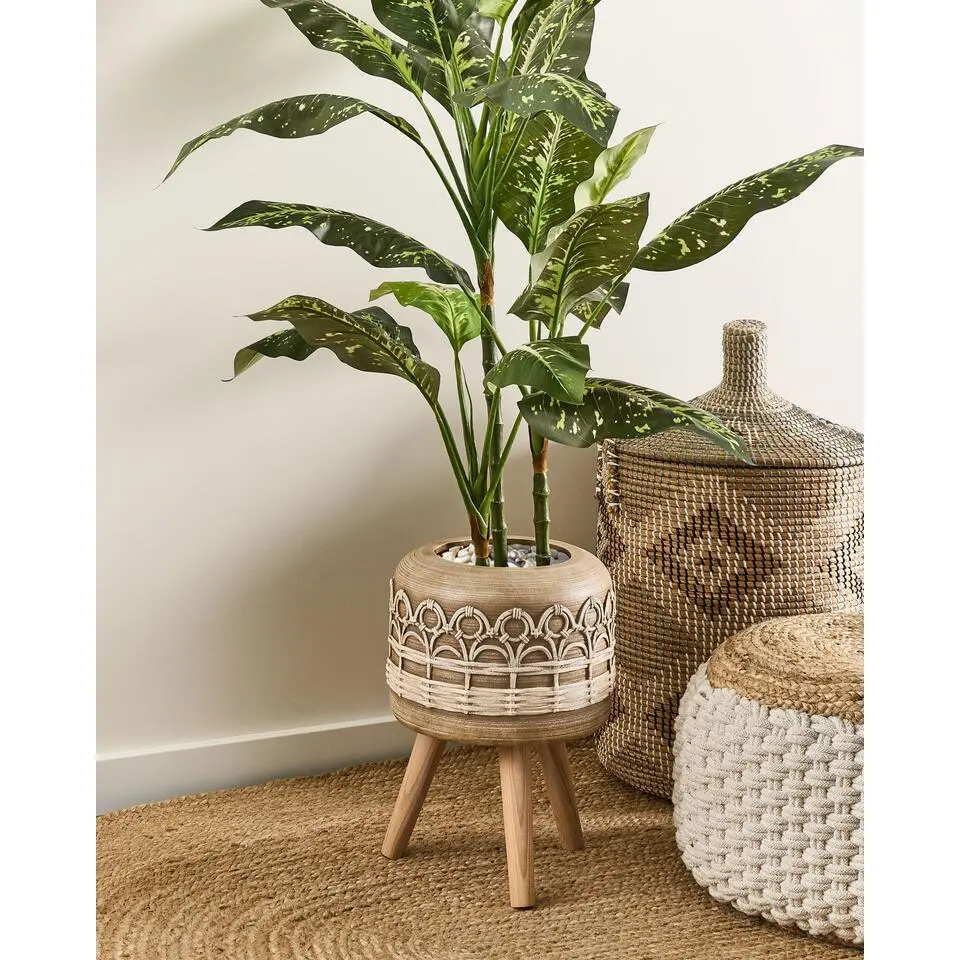 CYRTOMIUM - Bloempot - Lichtbruin - Magnesium