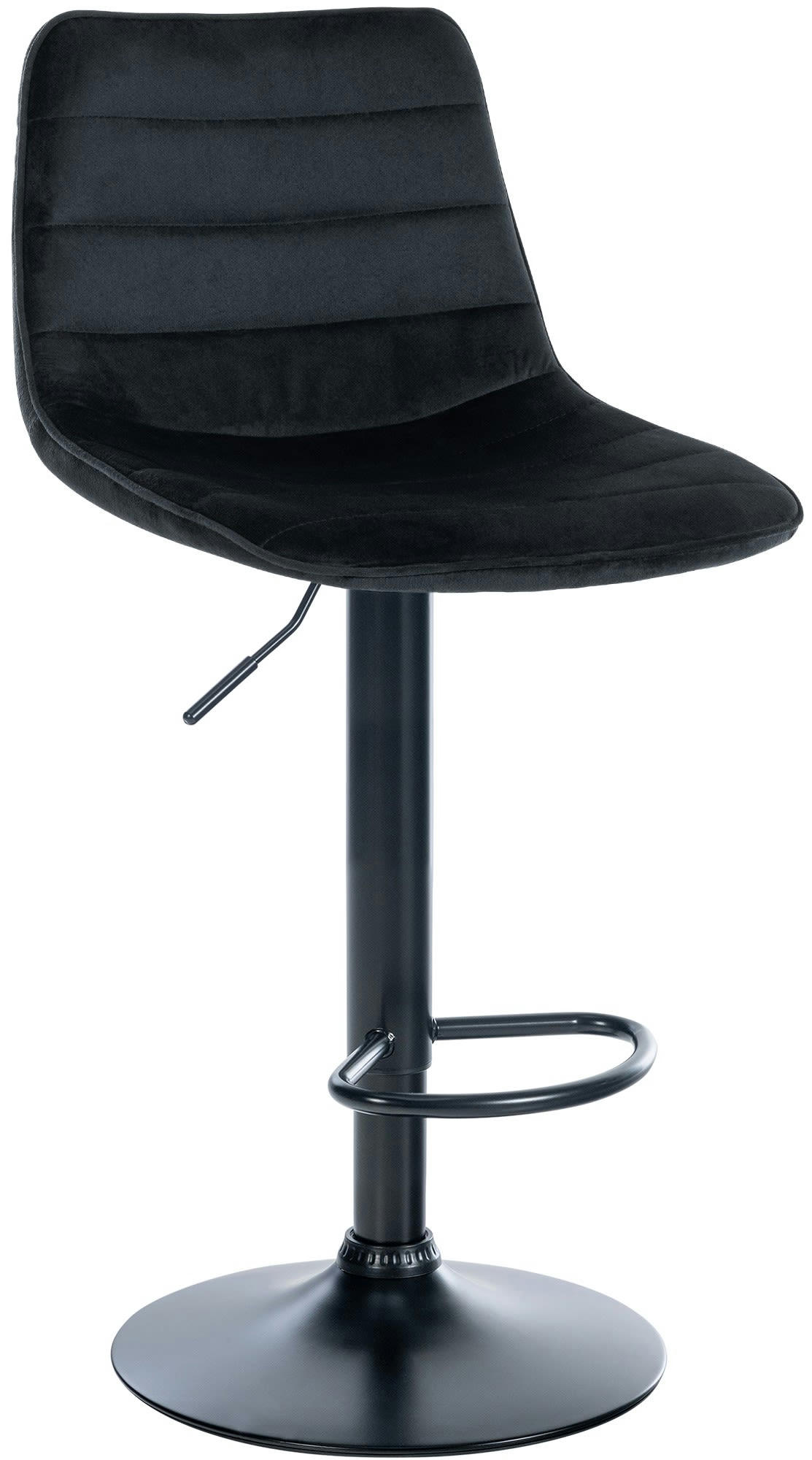 LEX - Tabouret de bar réglable pivotant en velours Noir