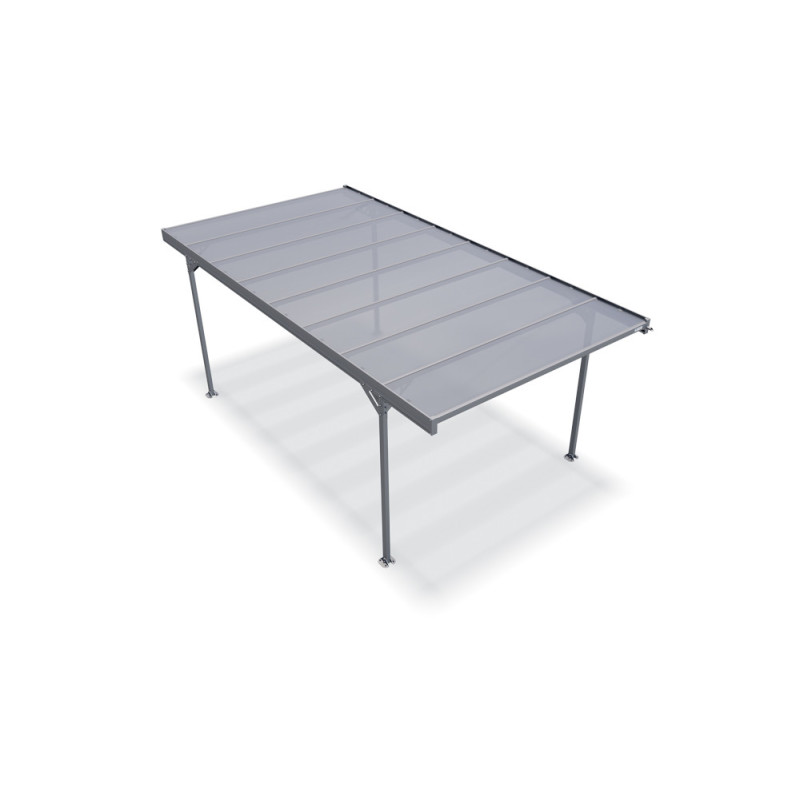 Carport en aluminium Alizé 16 gris anthracite 17,89 m²