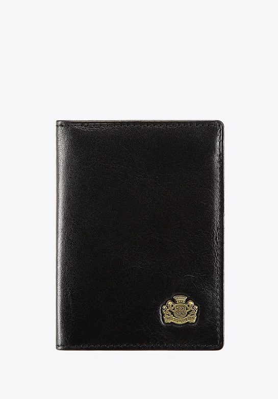 Etui na dokumenty ze skóry z herbem czarne
