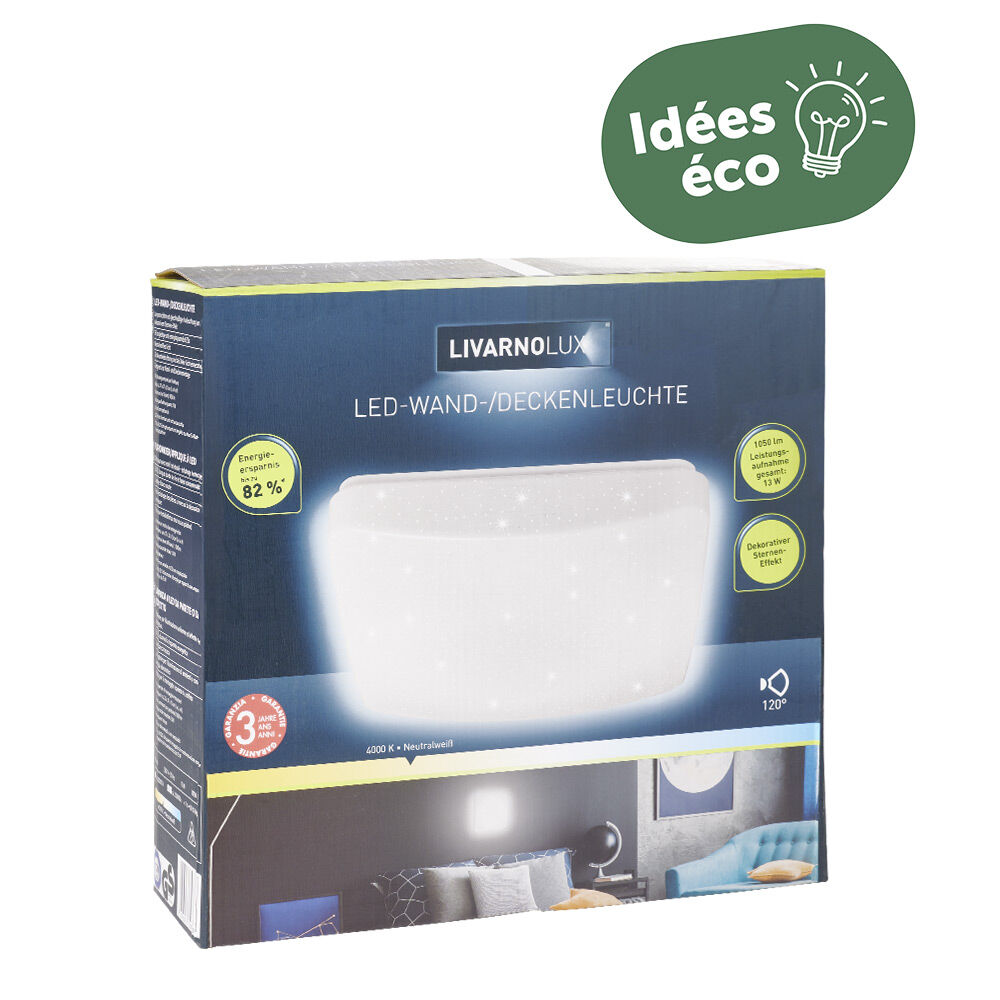 Plafonnier carré LED 27 cm 36 LED