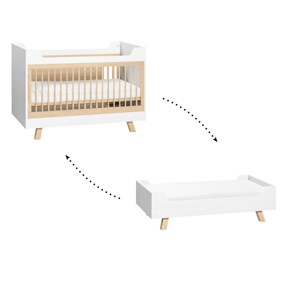 4YOU - Lit évolutif 70x140 blanc