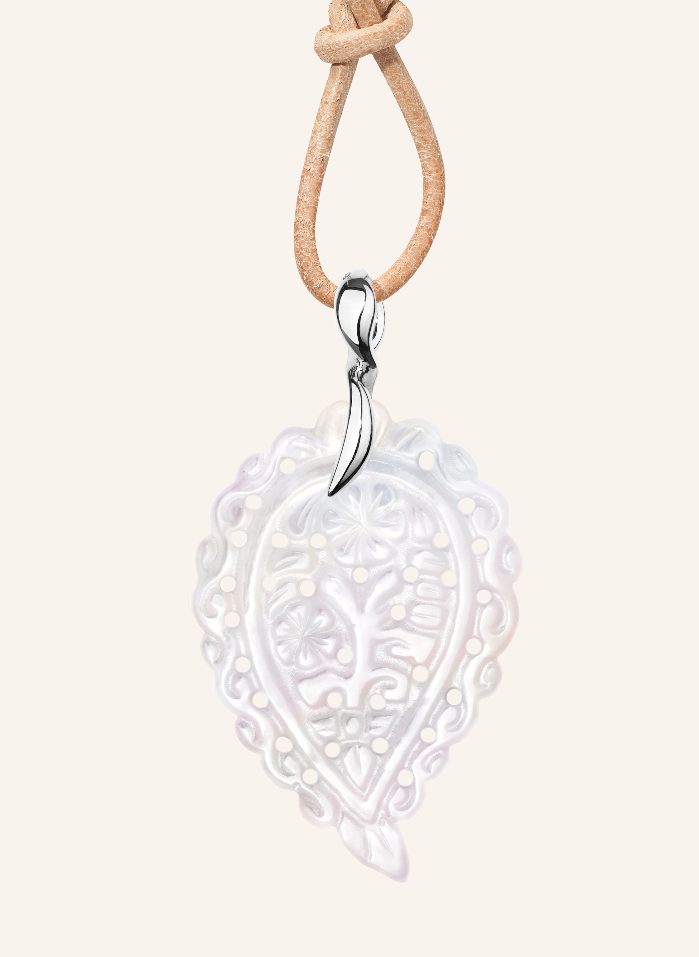 TAMARA COMOLLI Anhänger PENDANT INDIA MEDIUM MOTHER OF PEARL WHITE aus 18 Karat Weißgold und Perlmutt