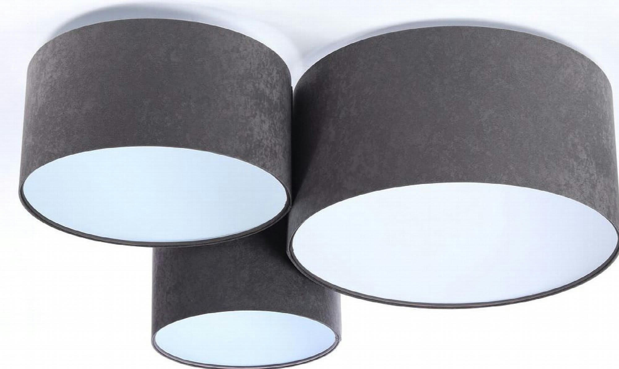 TRIO - Plafonnier Tissu Gris