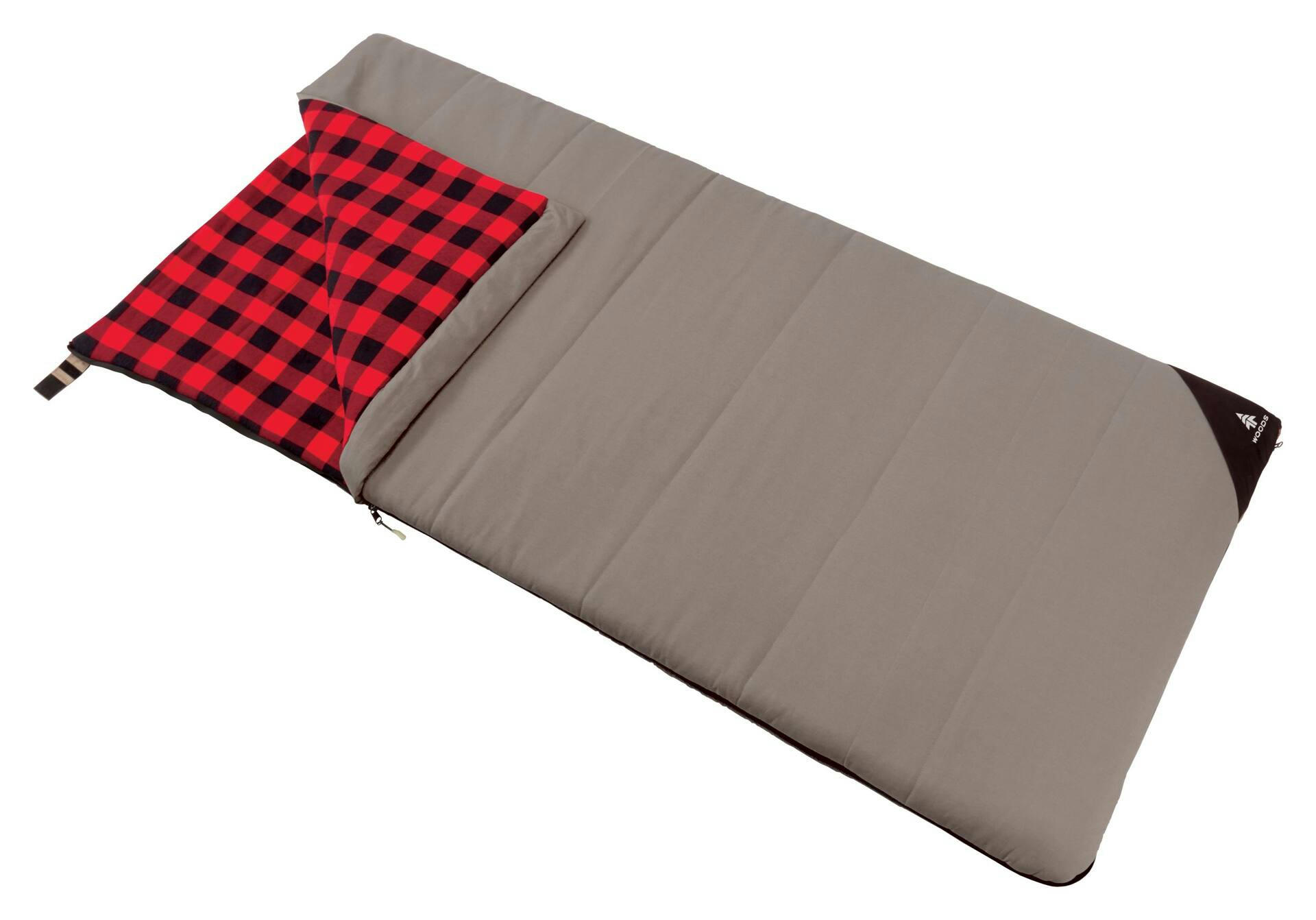 Woods Heritage Canvas Flannel Lined Insulated Cold Weather Sleeping Bag w/ Compression Sack, -10°C