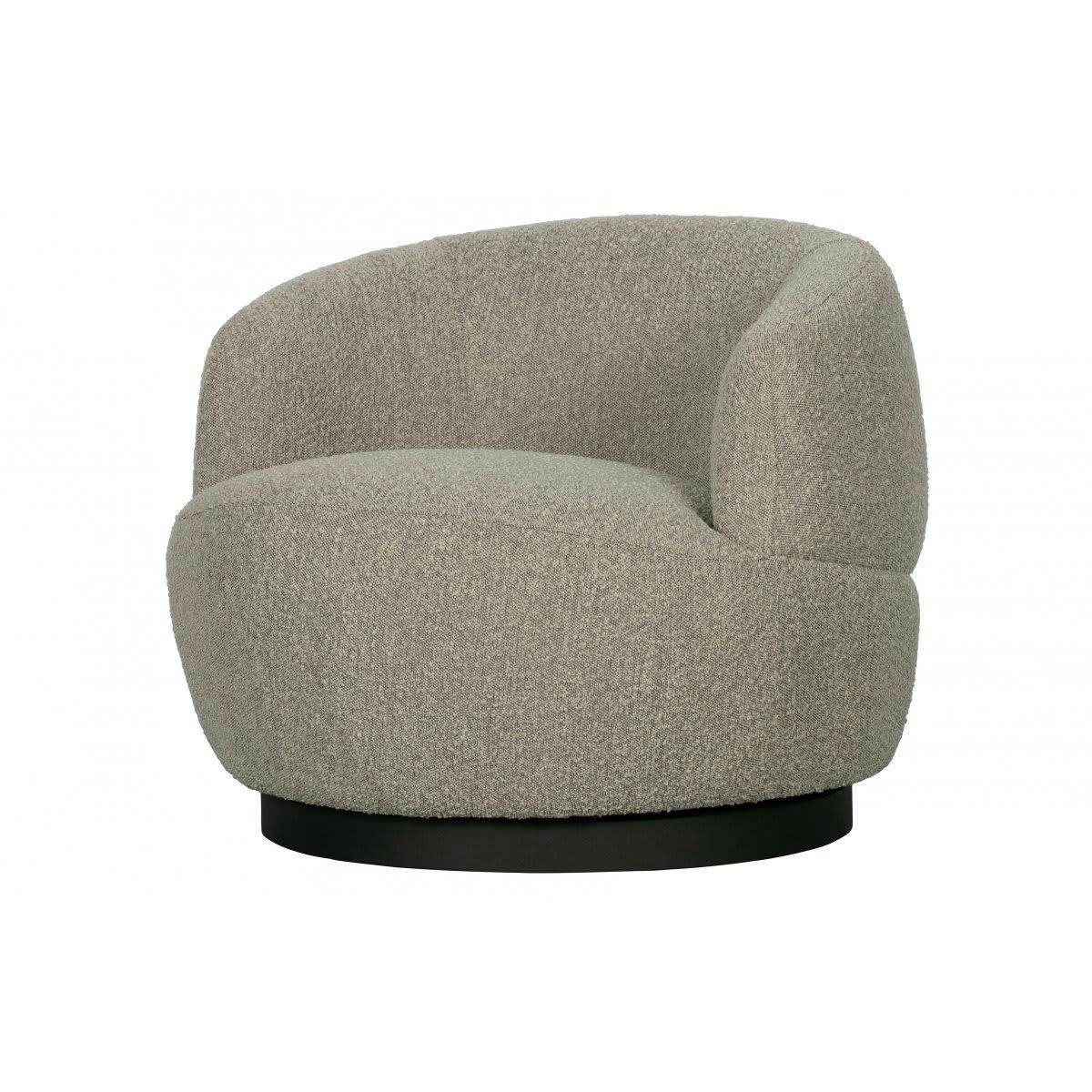 WOOL - Fauteuil pivotant arrondi en tissu gris