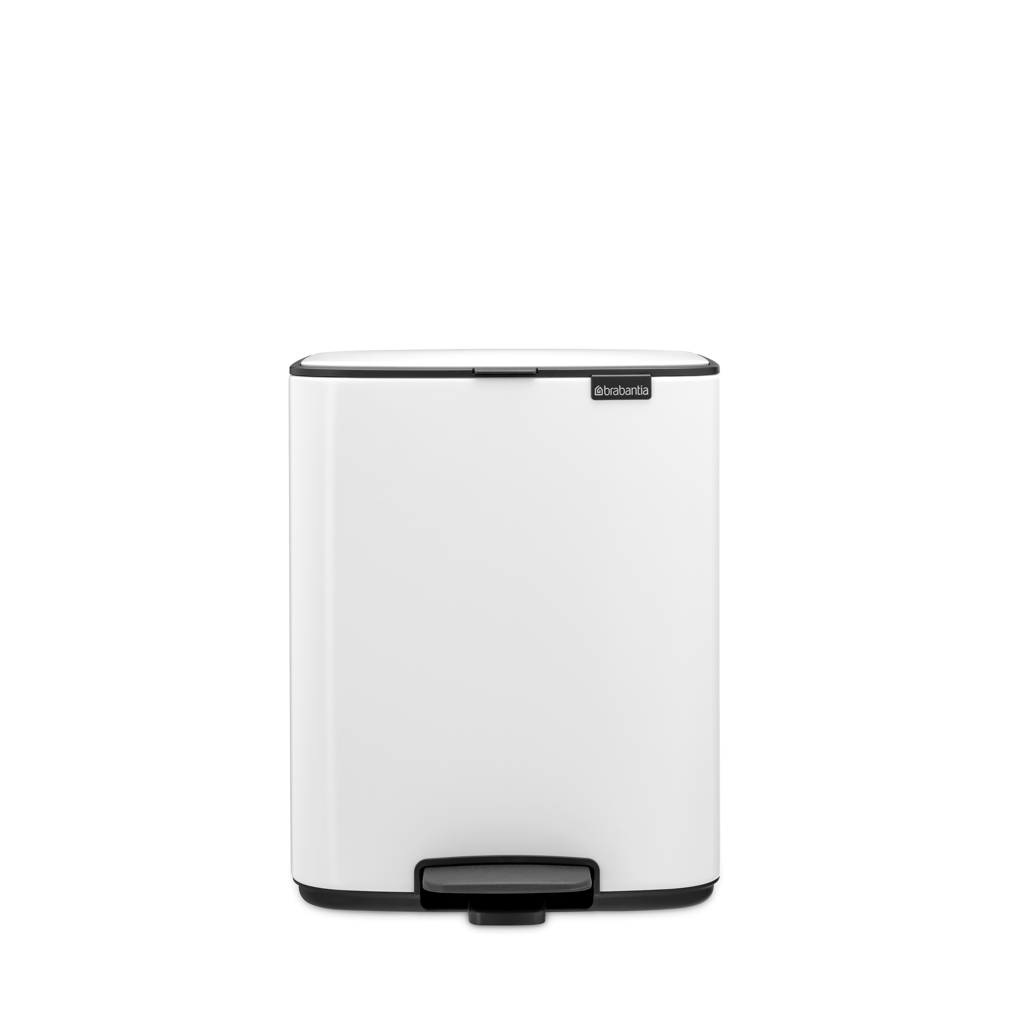 Brabantia Bo Pedaalemmer, 12 liter, stil sluitend, kunststof binnenemmer - White