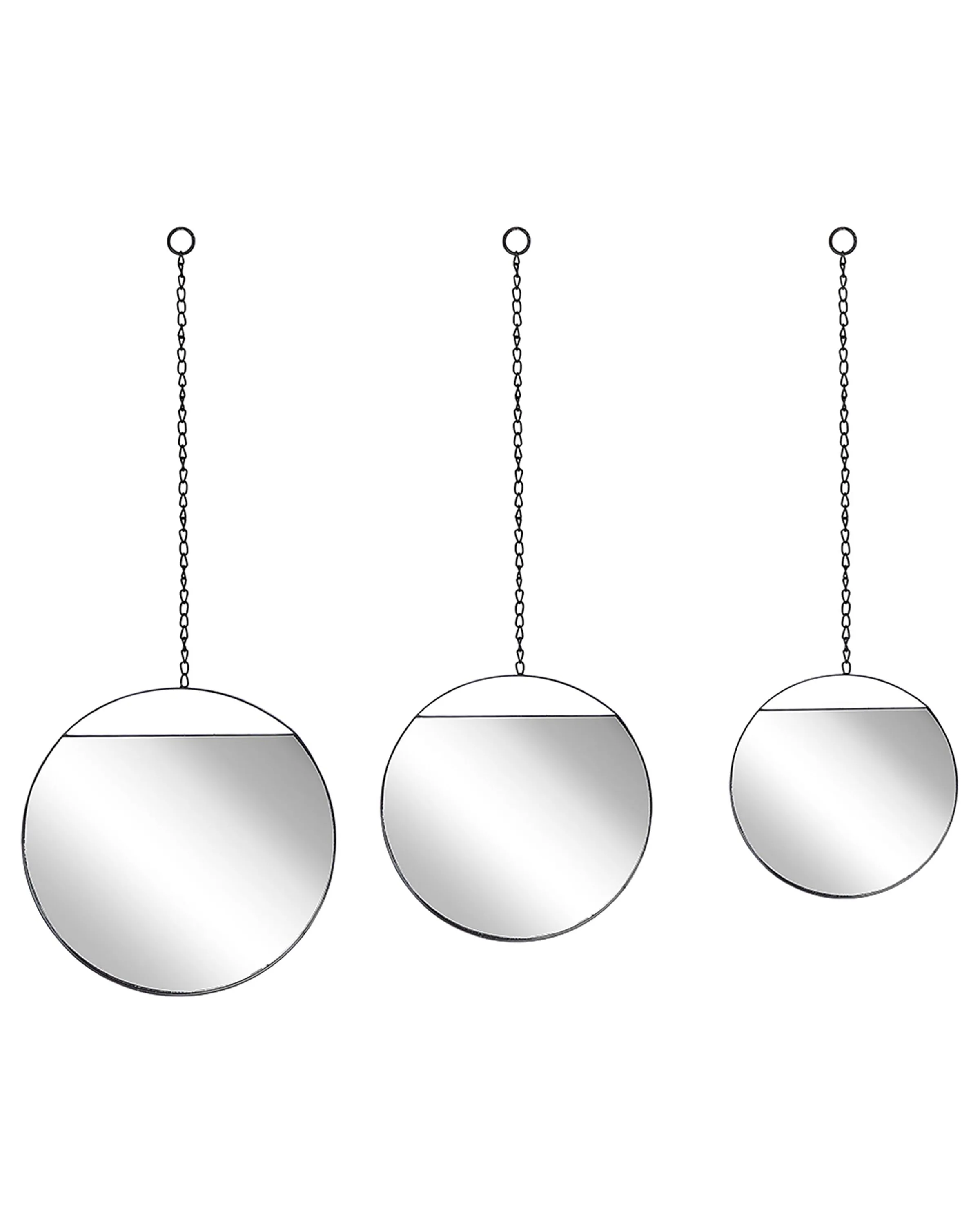 Wall Mirror ODOS 33/29/24 cm 80/75/69 cm Metal Black