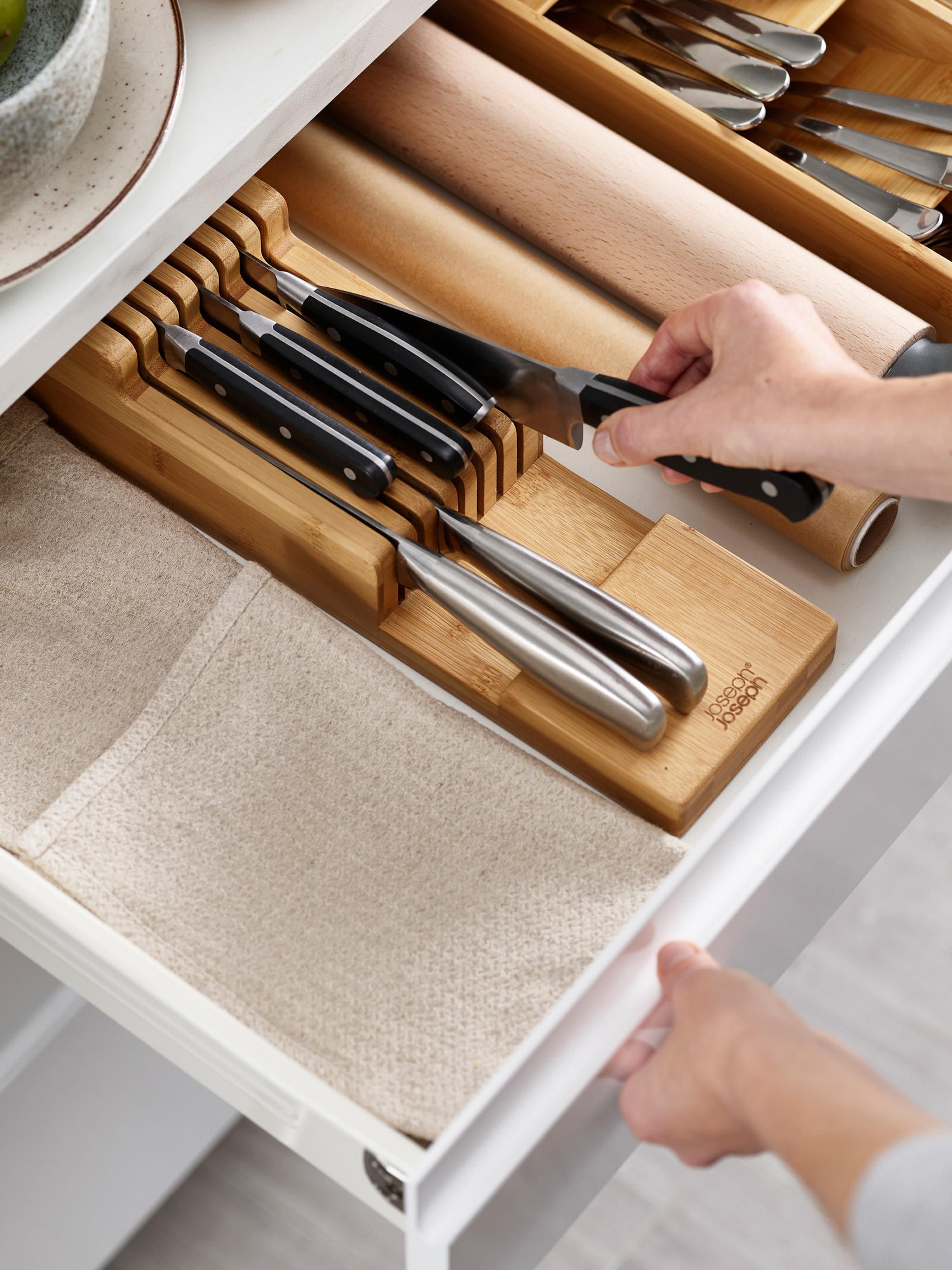 Messer-Organizer DrawerStore aus Bambus