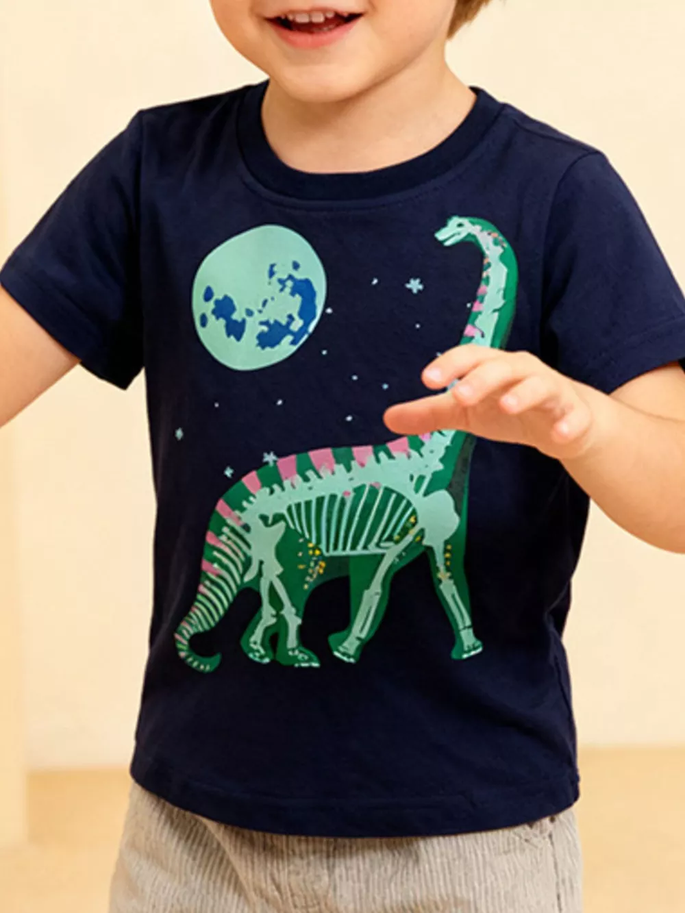 Children's Dinosaur Graphic Crew Neck T-Shirt