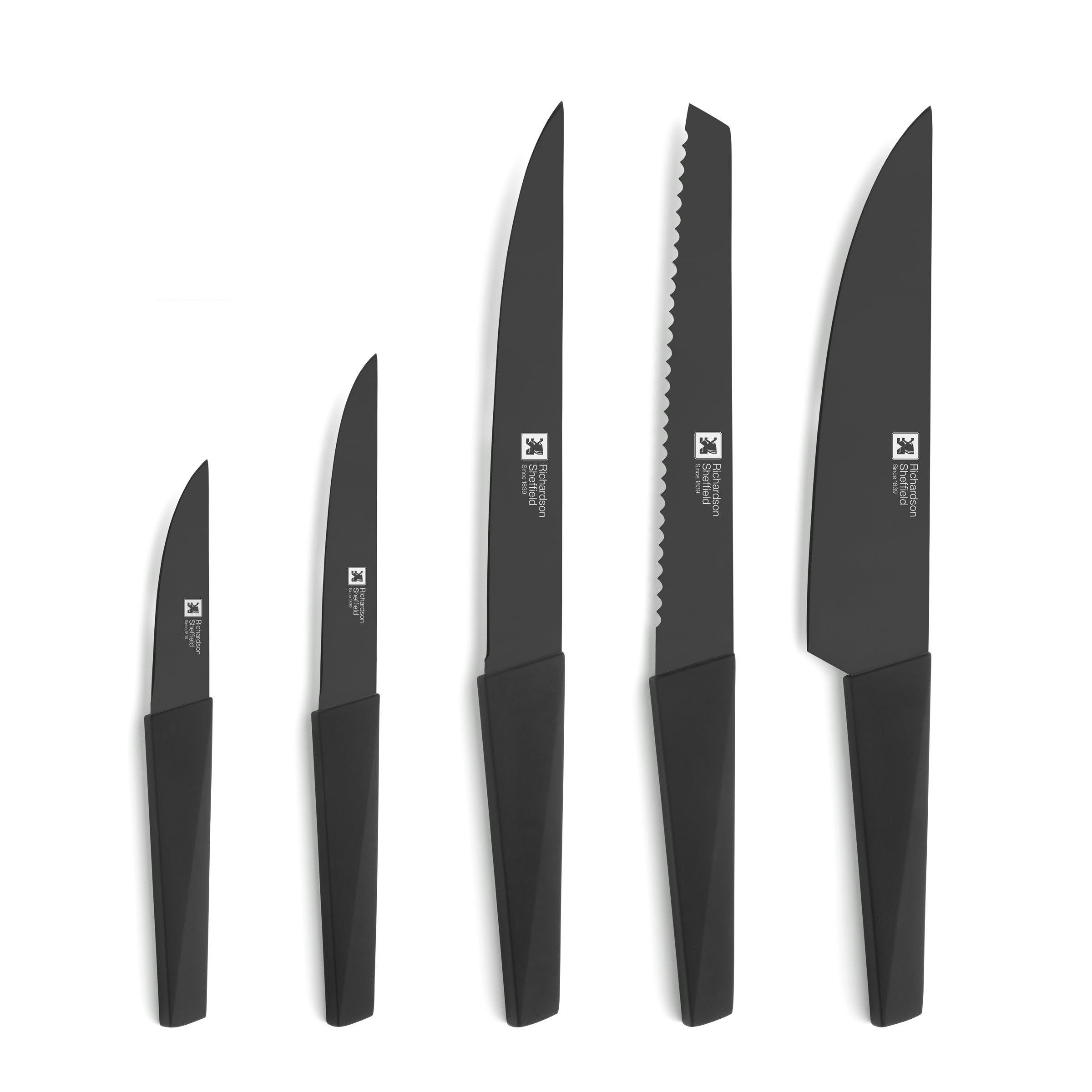 EDGE NOIR - Bloc 5 couteaux de cuisine